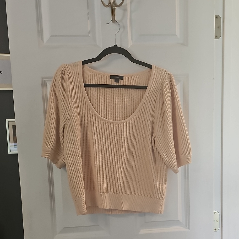 J. Crew Cream Ribbed Knit Sweater